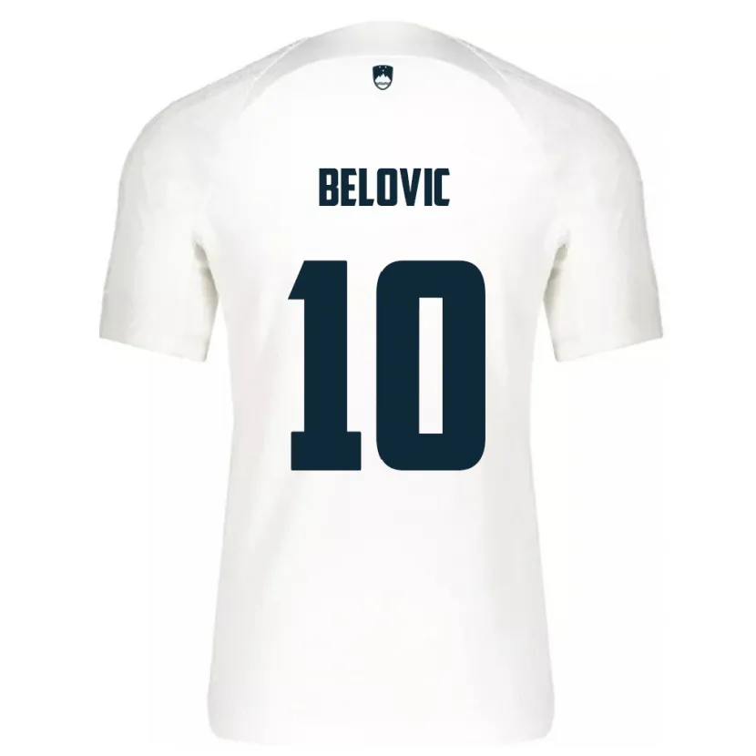 Danxen Mujer Camiseta Eslovenia Nik Belovic #10 Blanco 1ª Equipación 24-26 La Camisa