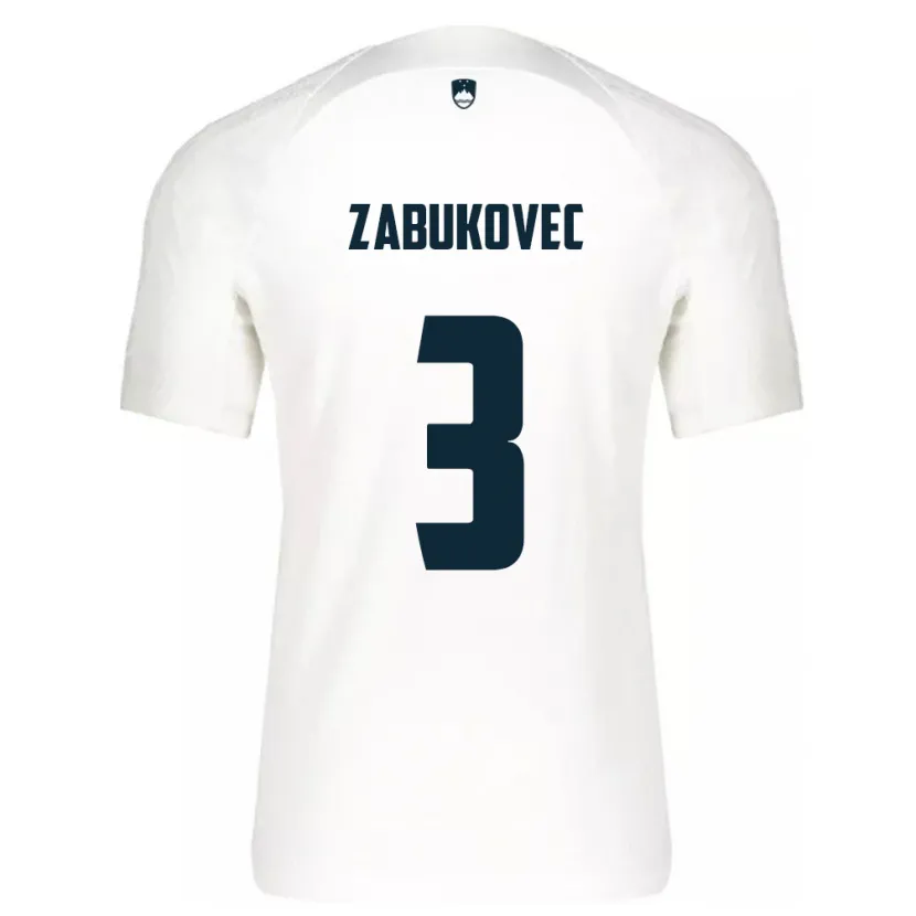 Danxen Mujer Camiseta Eslovenia Anze Zabukovec #3 Blanco 1ª Equipación 24-26 La Camisa