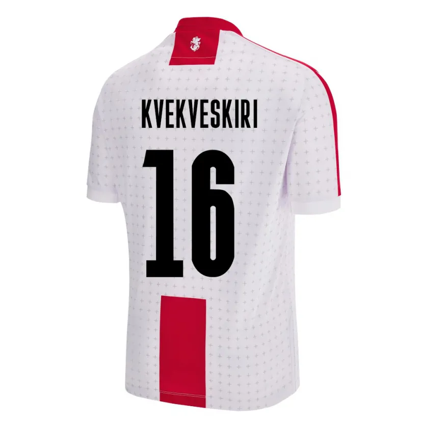 Danxen Mujer Camiseta Georgia Nika Kvekveskiri #16 Blanco 1ª Equipación 24-26 La Camisa