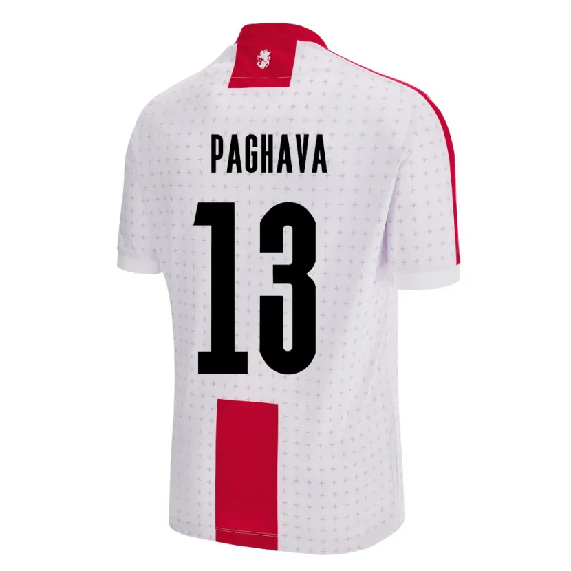 Danxen Mujer Camiseta Georgia Davit Paghava #13 Blanco 1ª Equipación 24-26 La Camisa