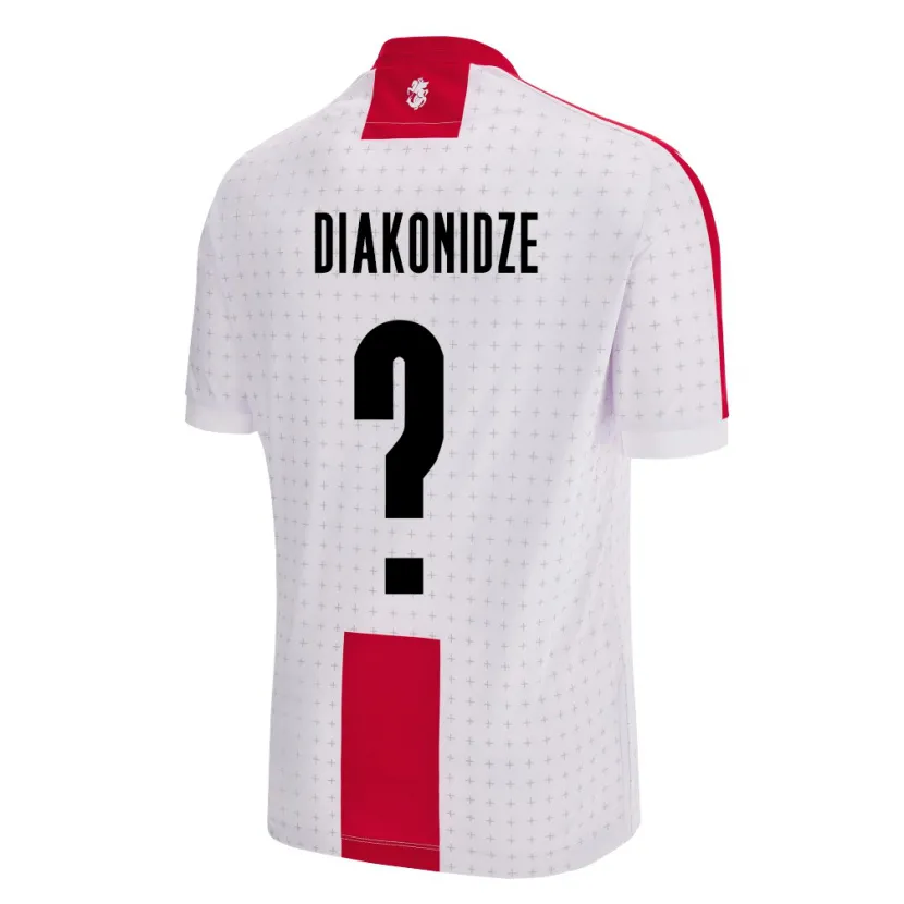 Danxen Mujer Camiseta Georgia Shota Diakonidze #0 Blanco 1ª Equipación 24-26 La Camisa