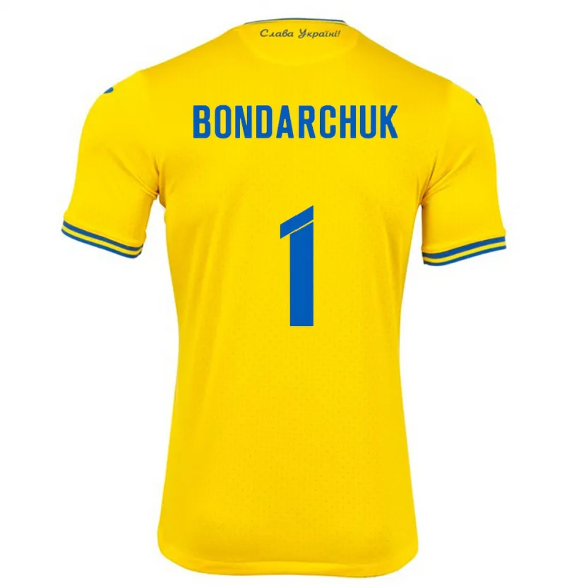Danxen Mujer Camiseta Ucrania Daryna Bondarchuk #1 Amarillo 1ª Equipación 24-26 La Camisa