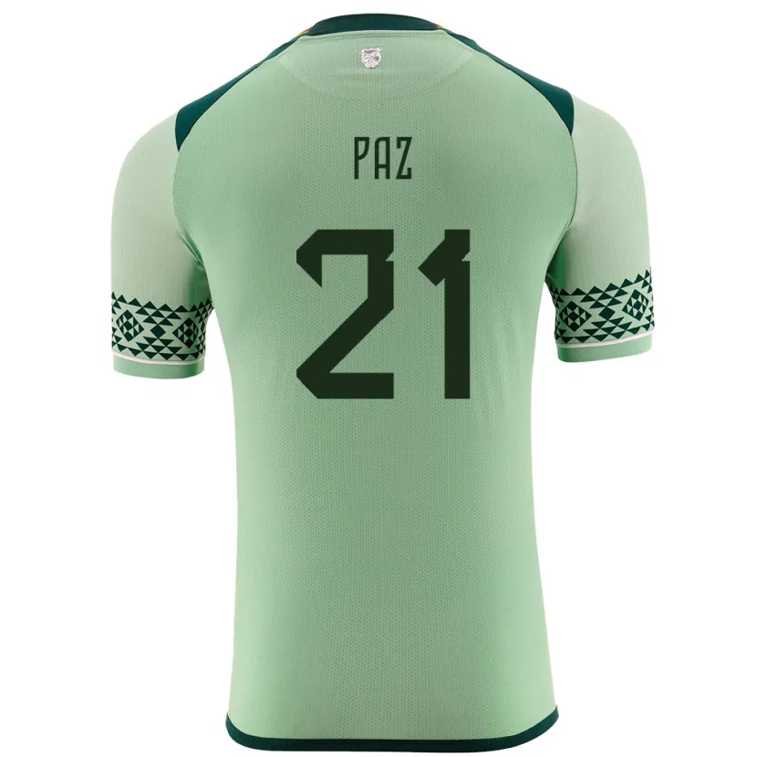 Danxen Mujer Camiseta Bolivia Luis Paz #21 Verde Claro 1ª Equipación 24-26 La Camisa