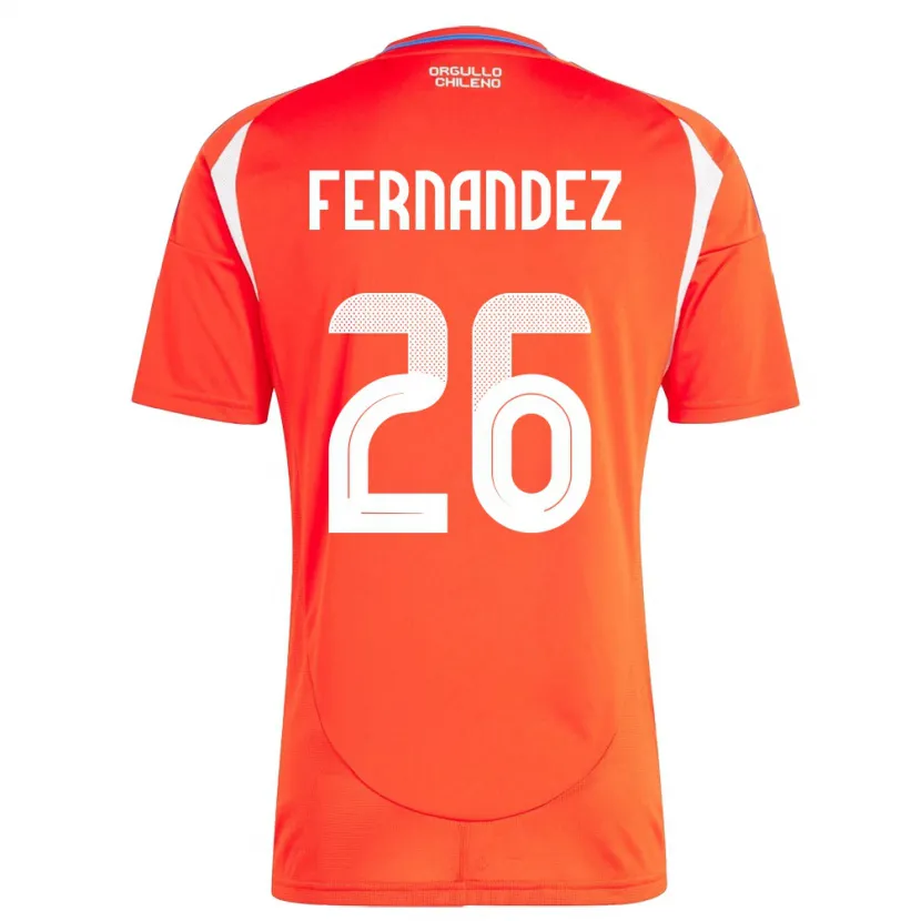 Danxen Mujer Camiseta Chile Nicolás Fernández #26 Rojo 1ª Equipación 24-26 La Camisa