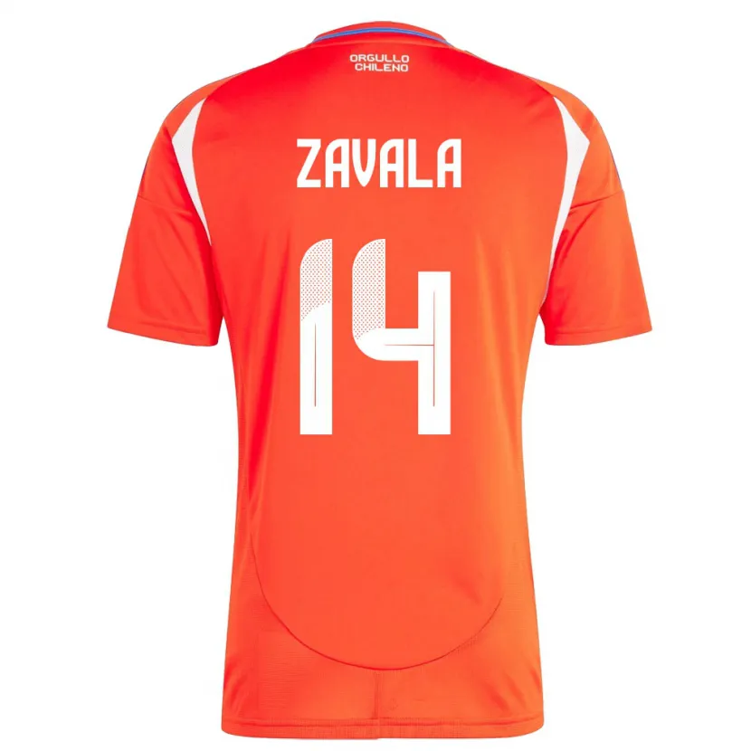 Danxen Mujer Camiseta Chile Cristián Zavala #14 Rojo 1ª Equipación 24-26 La Camisa