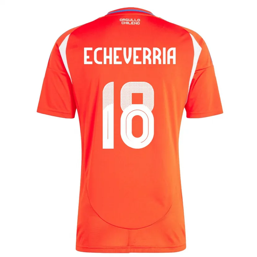 Danxen Mujer Camiseta Chile Rodrigo Echeverría #18 Rojo 1ª Equipación 24-26 La Camisa