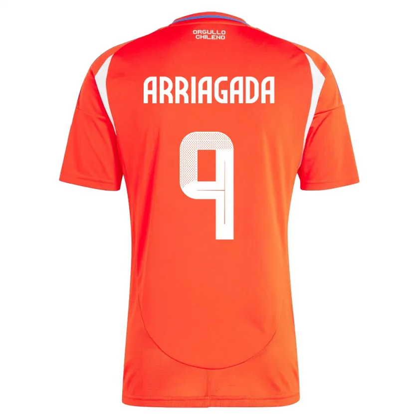 Danxen Mujer Camiseta Chile Luciano Arriagada #9 Rojo 1ª Equipación 24-26 La Camisa
