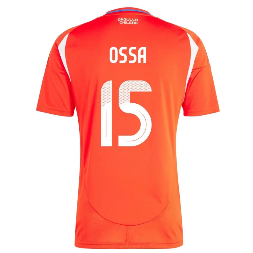 Danxen Mujer Camiseta Chile Diego Ossa #15 Rojo 1ª Equipación 24-26 La Camisa