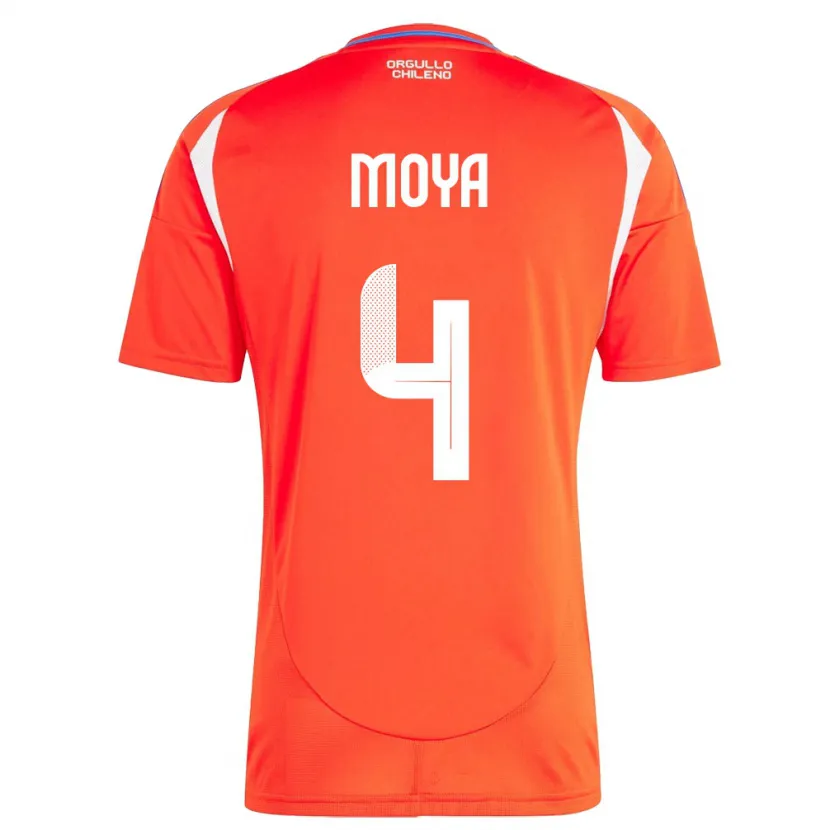Danxen Mujer Camiseta Chile Matías Moya #4 Rojo 1ª Equipación 24-26 La Camisa