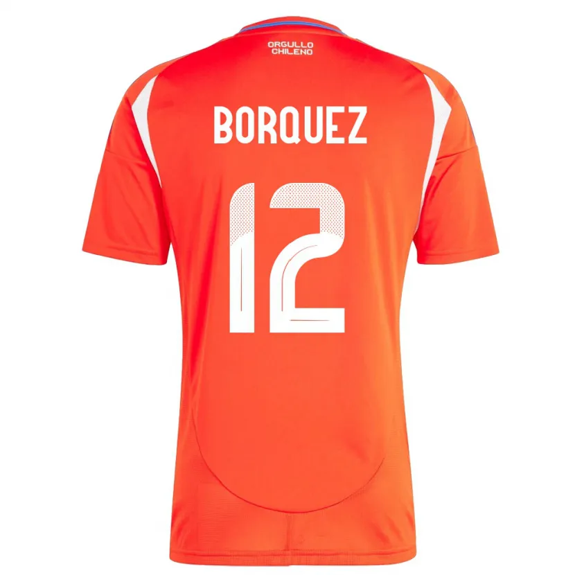Danxen Mujer Camiseta Chile Gabriela Bórquez #12 Rojo 1ª Equipación 24-26 La Camisa