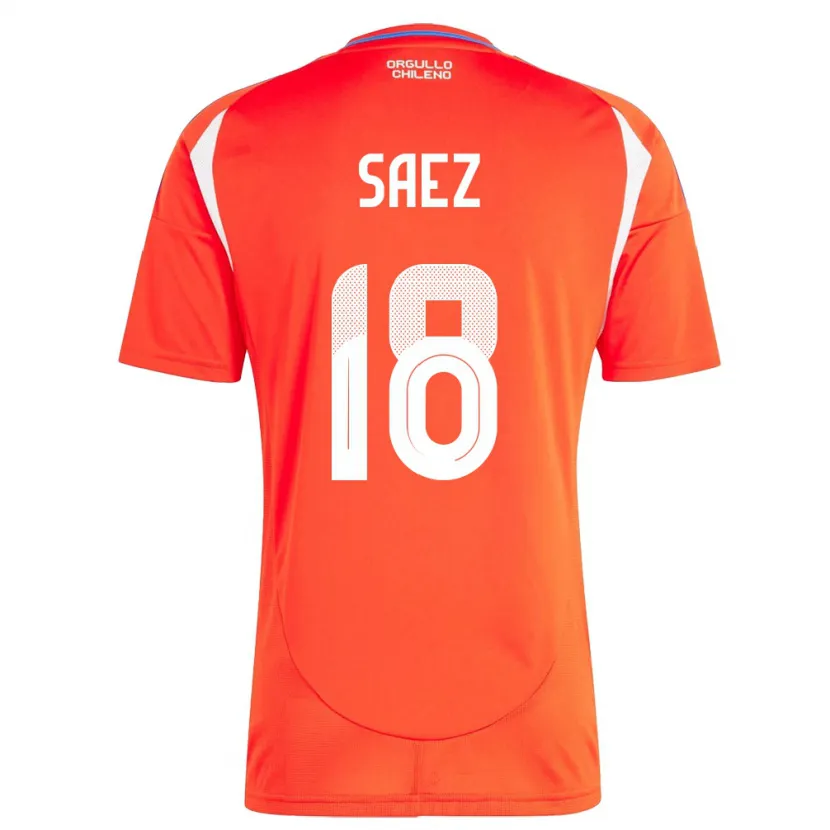 Danxen Mujer Camiseta Chile Camila Sáez #18 Rojo 1ª Equipación 24-26 La Camisa