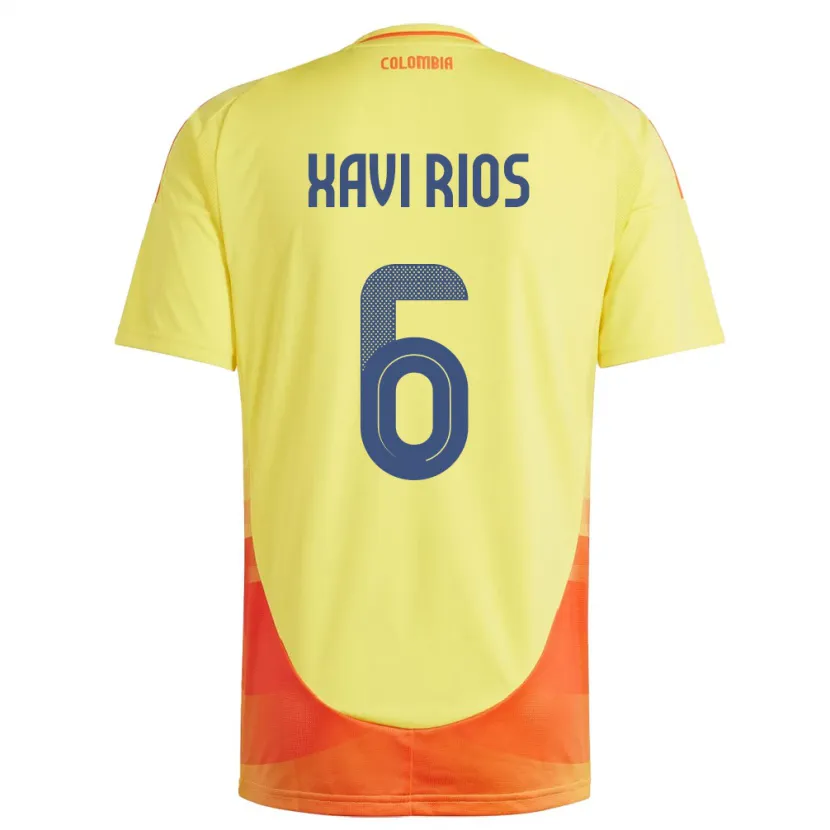 Danxen Mujer Camiseta Colombia Xavi Ríos #6 Amarillo 1ª Equipación 24-26 La Camisa