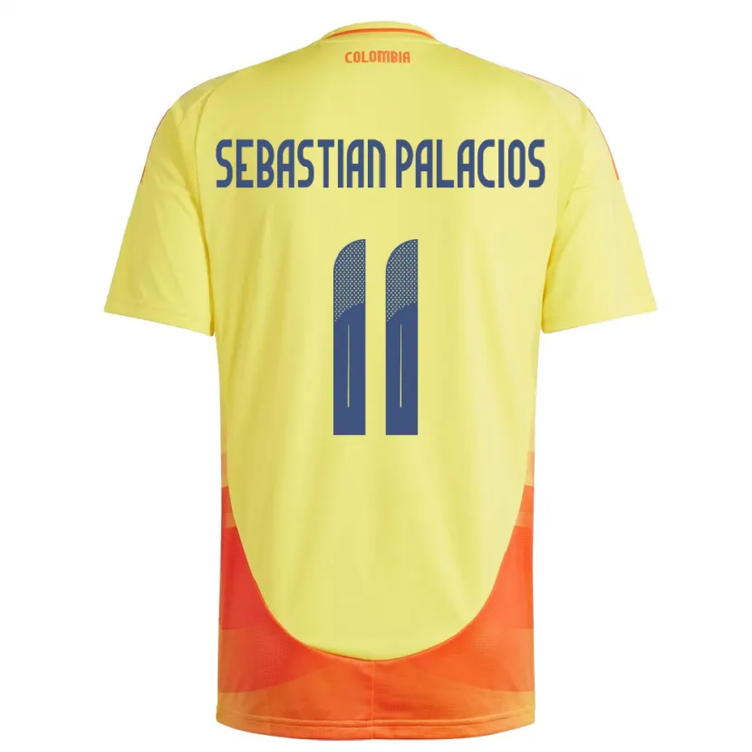 Danxen Mujer Camiseta Colombia Juan Sebastián Palacios #11 Amarillo 1ª Equipación 24-26 La Camisa
