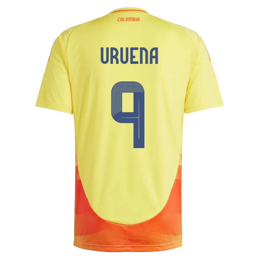 Danxen Mujer Camiseta Colombia Gabriela Urueña #9 Amarillo 1ª Equipación 24-26 La Camisa