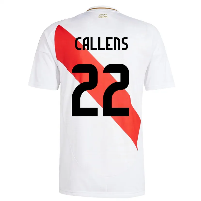 Danxen Mujer Camiseta Perú Alexander Callens #22 Blanco 1ª Equipación 24-26 La Camisa