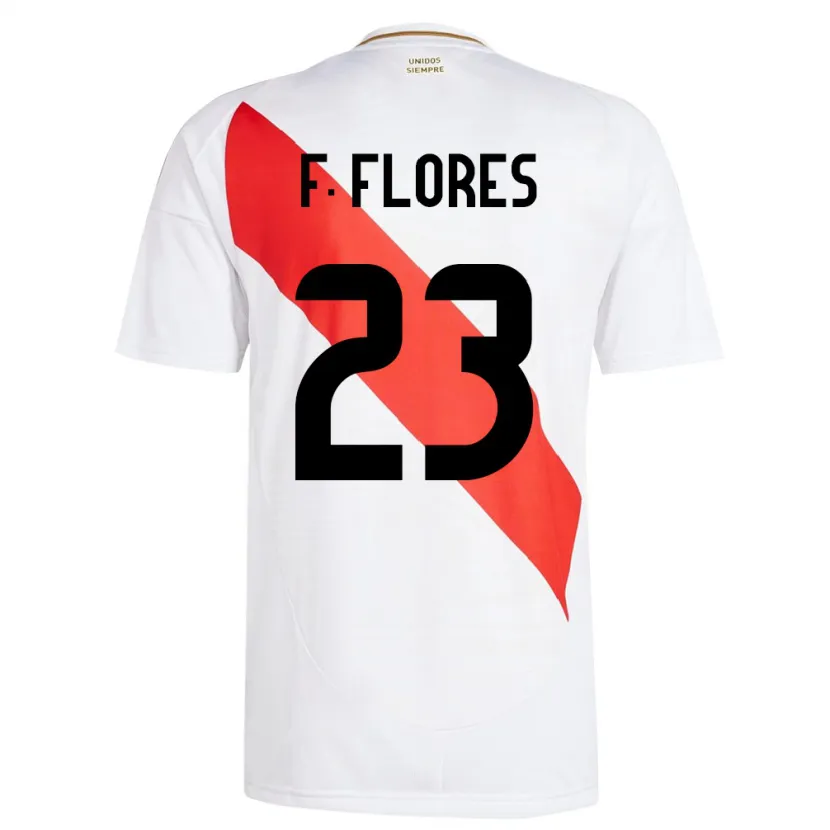 Danxen Mujer Camiseta Perú Franchesco Flores #23 Blanco 1ª Equipación 24-26 La Camisa