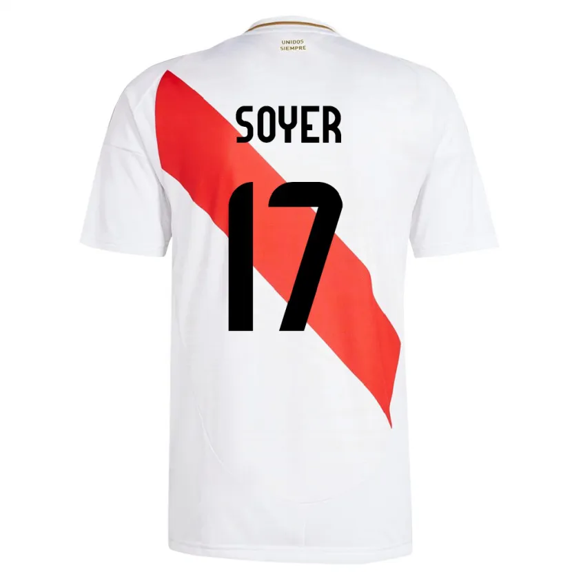 Danxen Mujer Camiseta Perú Bassco Soyer #17 Blanco 1ª Equipación 24-26 La Camisa