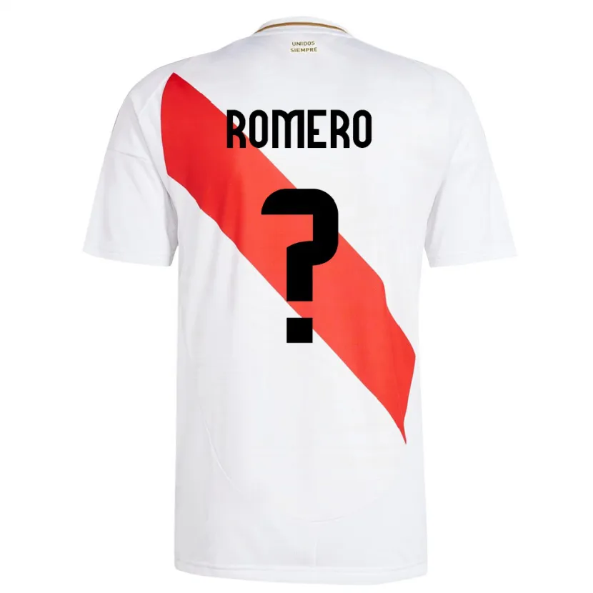 Danxen Mujer Camiseta Perú José Romero #0 Blanco 1ª Equipación 24-26 La Camisa