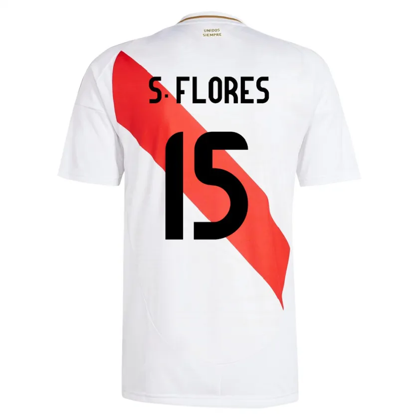 Danxen Mujer Camiseta Perú Scarleth Flores #15 Blanco 1ª Equipación 24-26 La Camisa
