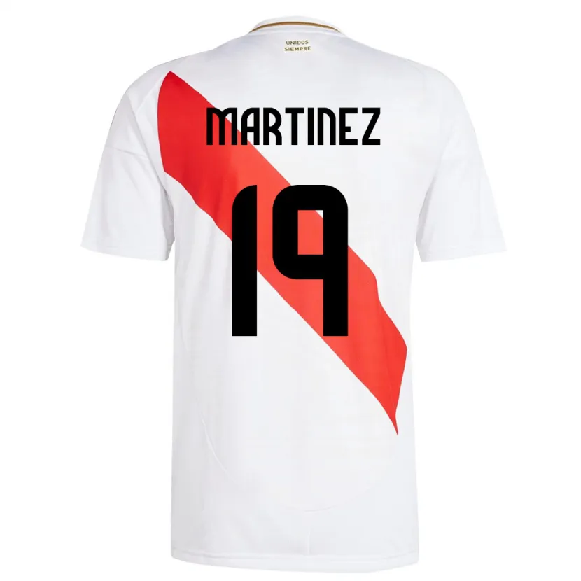 Danxen Mujer Camiseta Perú Nahomi Martínez #19 Blanco 1ª Equipación 24-26 La Camisa