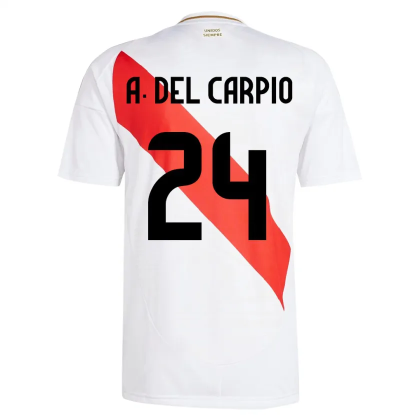Danxen Mujer Camiseta Perú Annie Del Carpio #24 Blanco 1ª Equipación 24-26 La Camisa