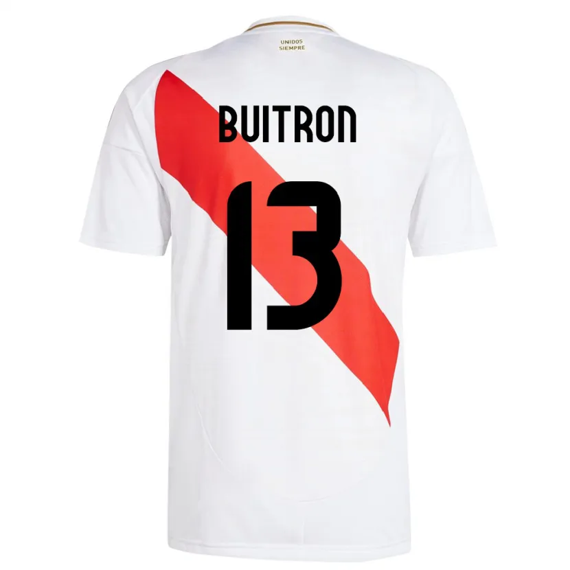 Danxen Mujer Camiseta Perú Alison Buitrón #13 Blanco 1ª Equipación 24-26 La Camisa