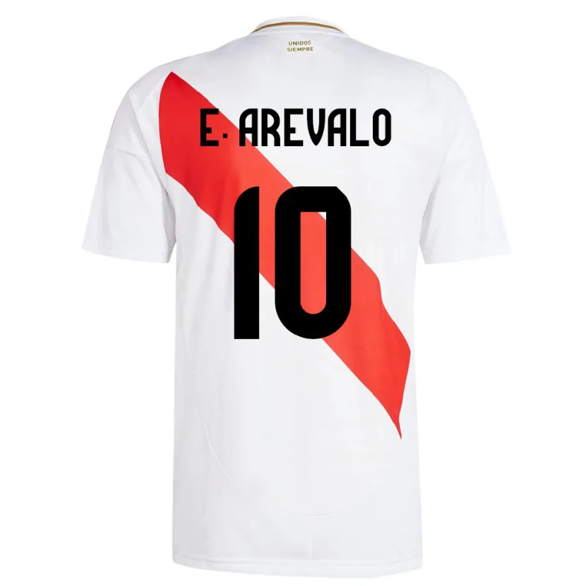 Danxen Mujer Camiseta Perú Emily Arévalo #10 Blanco 1ª Equipación 24-26 La Camisa