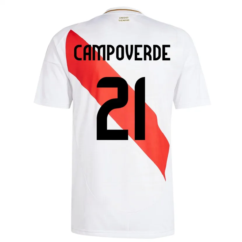 Danxen Mujer Camiseta Perú Luz Campoverde #21 Blanco 1ª Equipación 24-26 La Camisa