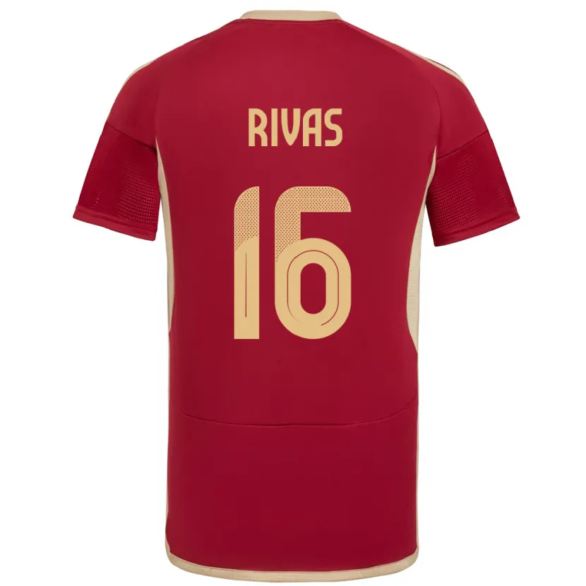 Danxen Mujer Camiseta Venezuela Renne Rivas #16 Borgoña 1ª Equipación 24-26 La Camisa