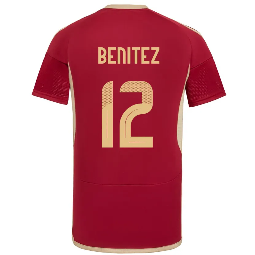 Danxen Mujer Camiseta Venezuela Frankarlos Benítez #12 Borgoña 1ª Equipación 24-26 La Camisa