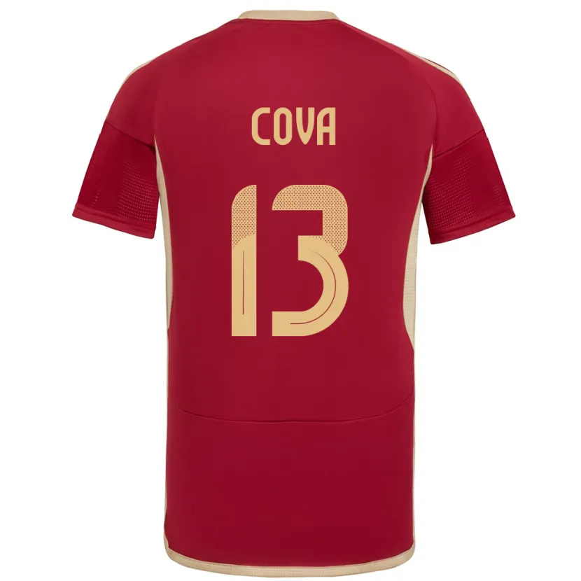 Danxen Mujer Camiseta Venezuela Alejandro Cova #13 Borgoña 1ª Equipación 24-26 La Camisa