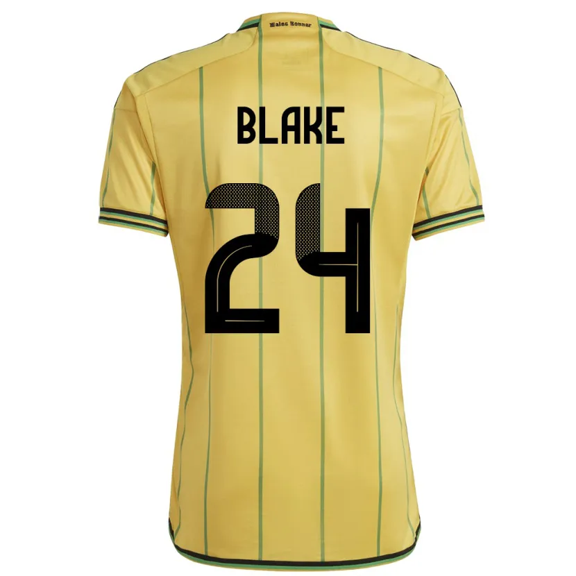 Danxen Mujer Camiseta Jamaica Andre Blake #24 Amarillo 1ª Equipación 24-26 La Camisa