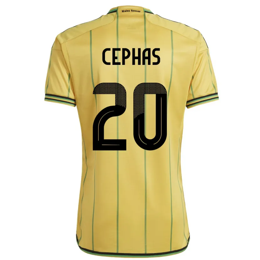 Danxen Mujer Camiseta Jamaica Renaldo Cephas #20 Amarillo 1ª Equipación 24-26 La Camisa