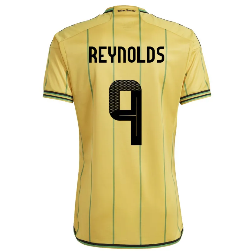 Danxen Mujer Camiseta Jamaica Fabian Reynolds #9 Amarillo 1ª Equipación 24-26 La Camisa