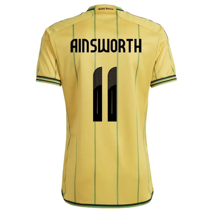 Danxen Mujer Camiseta Jamaica Christopher Ainsworth #11 Amarillo 1ª Equipación 24-26 La Camisa