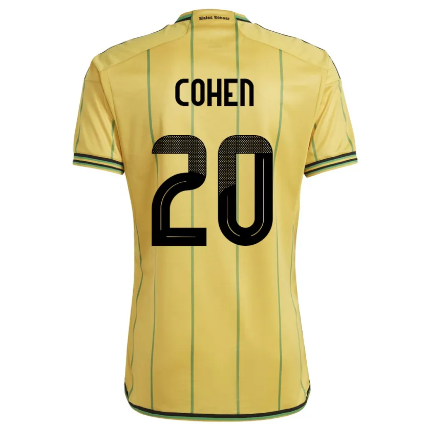 Danxen Mujer Camiseta Jamaica Dunsting Cohen #20 Amarillo 1ª Equipación 24-26 La Camisa