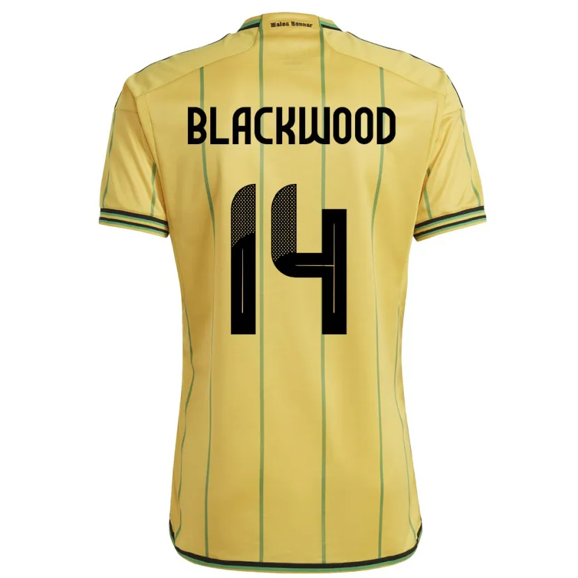 Danxen Mujer Camiseta Jamaica Deneisha Blackwood #14 Amarillo 1ª Equipación 24-26 La Camisa