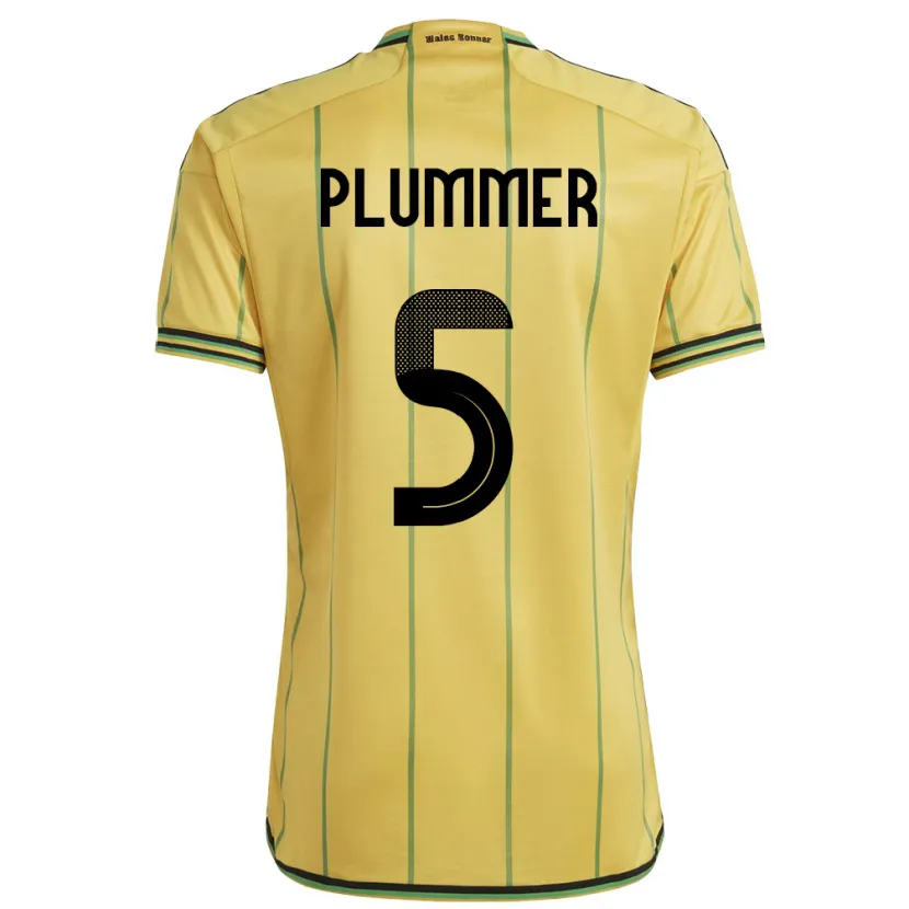 Danxen Mujer Camiseta Jamaica Konya Plummer #5 Amarillo 1ª Equipación 24-26 La Camisa