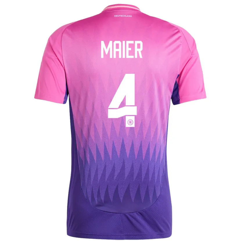 Danxen Mujer Camiseta Alemania Leonie Maier #4 Rosado Morado 2ª Equipación 24-26 La Camisa