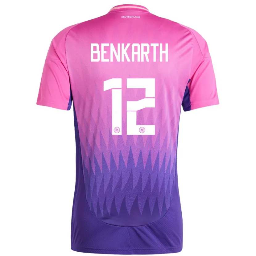 Danxen Mujer Camiseta Alemania Laura Benkarth #12 Rosado Morado 2ª Equipación 24-26 La Camisa