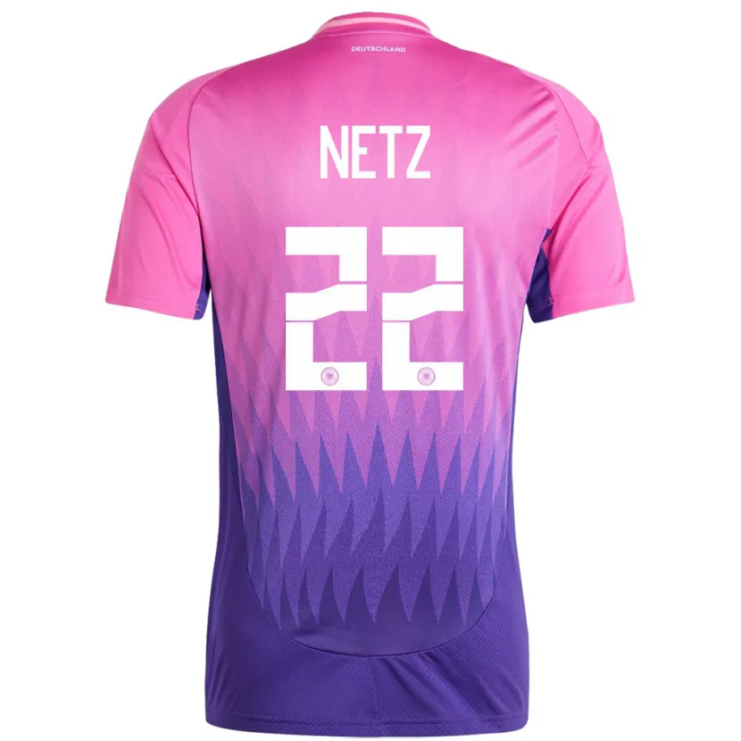 Danxen Mujer Camiseta Alemania Luca Netz #22 Rosado Morado 2ª Equipación 24-26 La Camisa