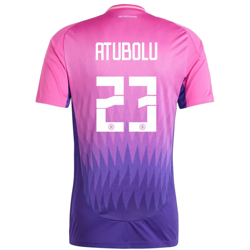 Danxen Mujer Camiseta Alemania Noah Atubolu #23 Rosado Morado 2ª Equipación 24-26 La Camisa