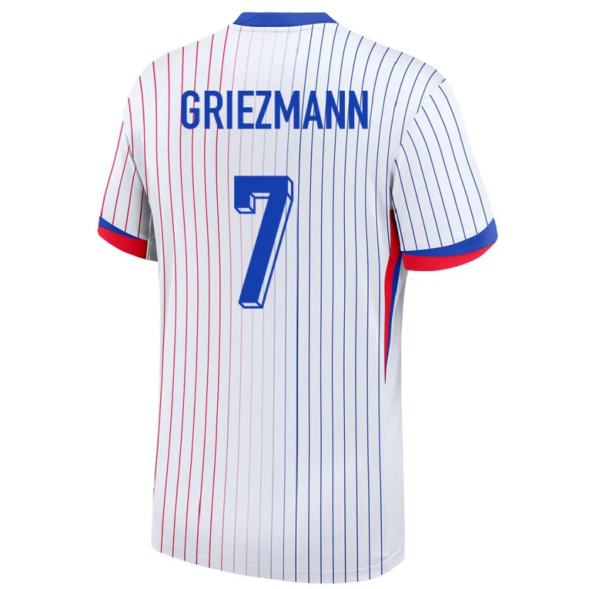 Danxen Mujer Camiseta Francia Antoine Griezmann #7 Blanco 2ª Equipación 24-26 La Camisa