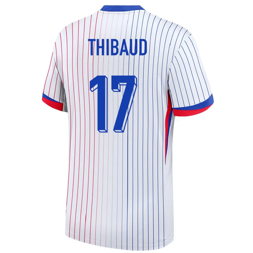 Danxen Mujer Camiseta Francia Julie Thibaud #17 Blanco 2ª Equipación 24-26 La Camisa