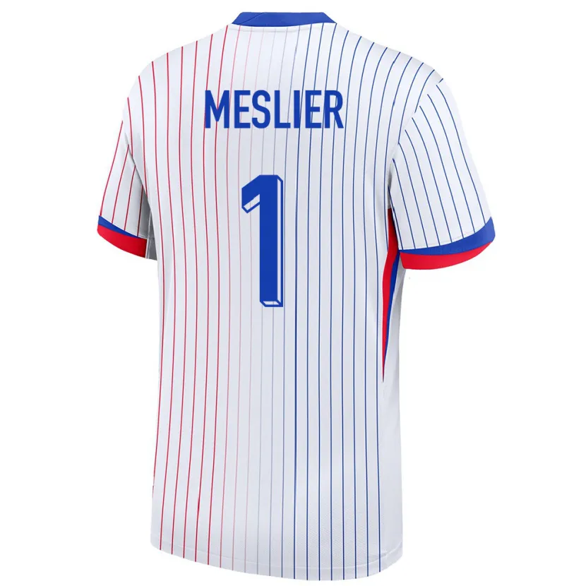 Danxen Mujer Camiseta Francia Illan Meslier #1 Blanco 2ª Equipación 24-26 La Camisa