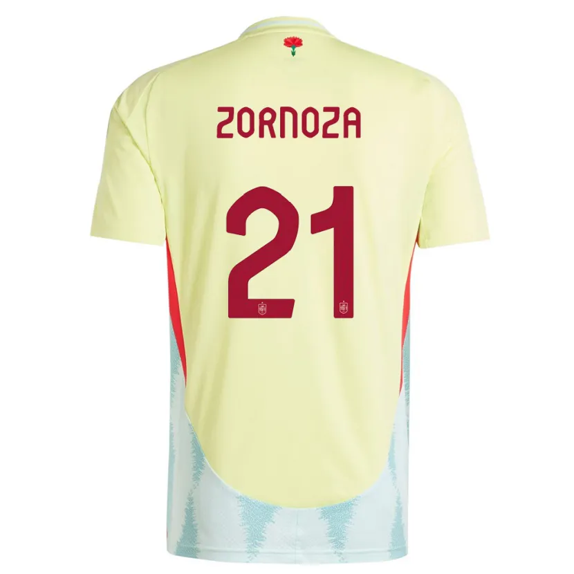 Danxen Mujer Camiseta España Claudia Zornoza #21 Amarillo 2ª Equipación 24-26 La Camisa