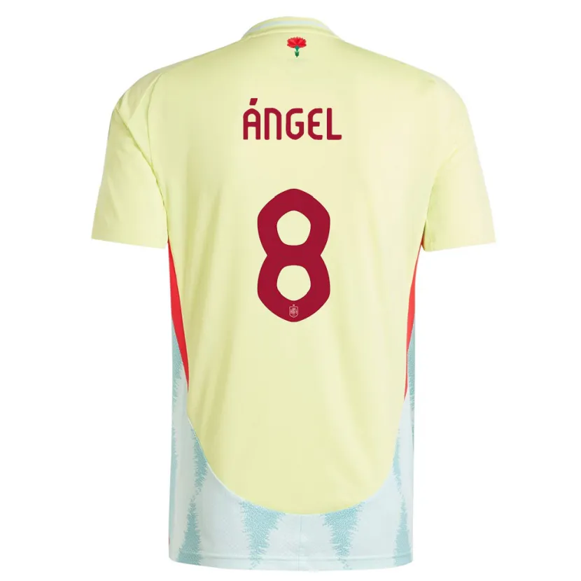 Danxen Mujer Camiseta España Manuel Angel #8 Amarillo 2ª Equipación 24-26 La Camisa