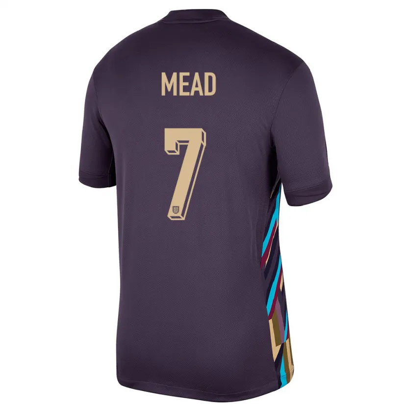 Danxen Mujer Camiseta Inglaterra Beth Mead #7 Pasa Oscura 2ª Equipación 24-26 La Camisa
