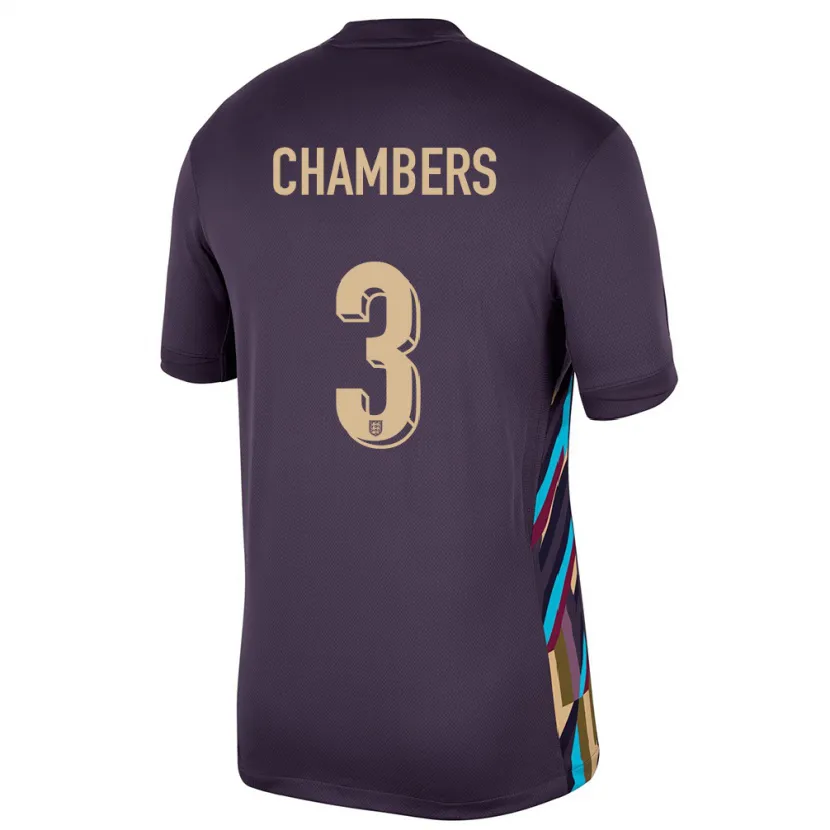 Danxen Mujer Camiseta Inglaterra Luke Chambers #3 Pasa Oscura 2ª Equipación 24-26 La Camisa