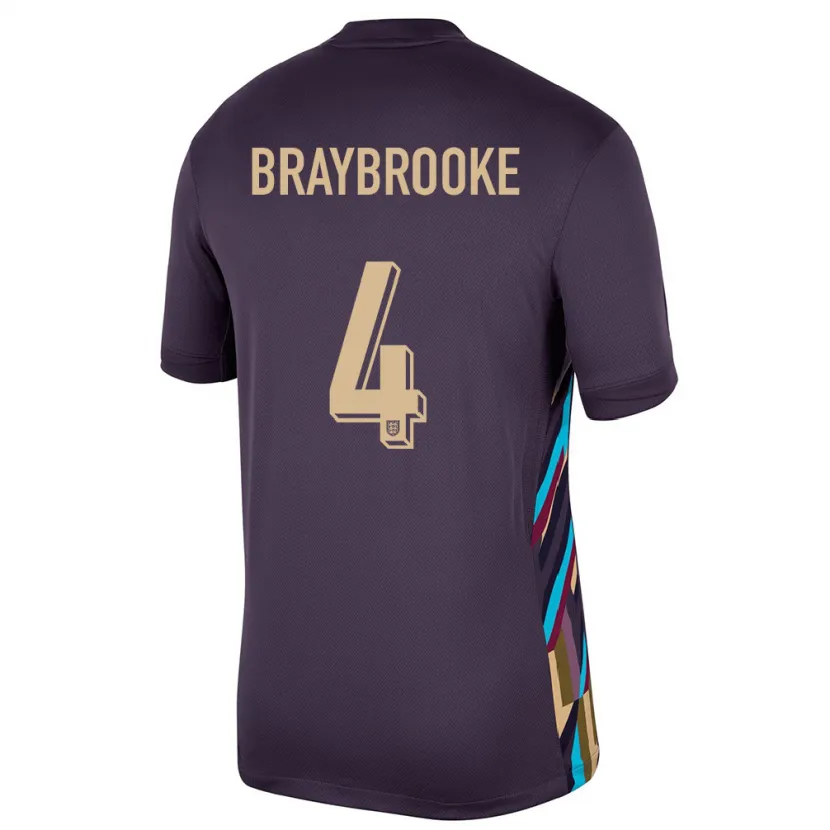 Danxen Mujer Camiseta Inglaterra Samuel Braybrooke #4 Pasa Oscura 2ª Equipación 24-26 La Camisa